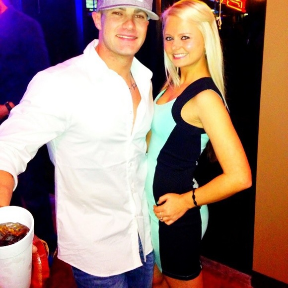 Teal and black tight party dress - Picture 2 of 3